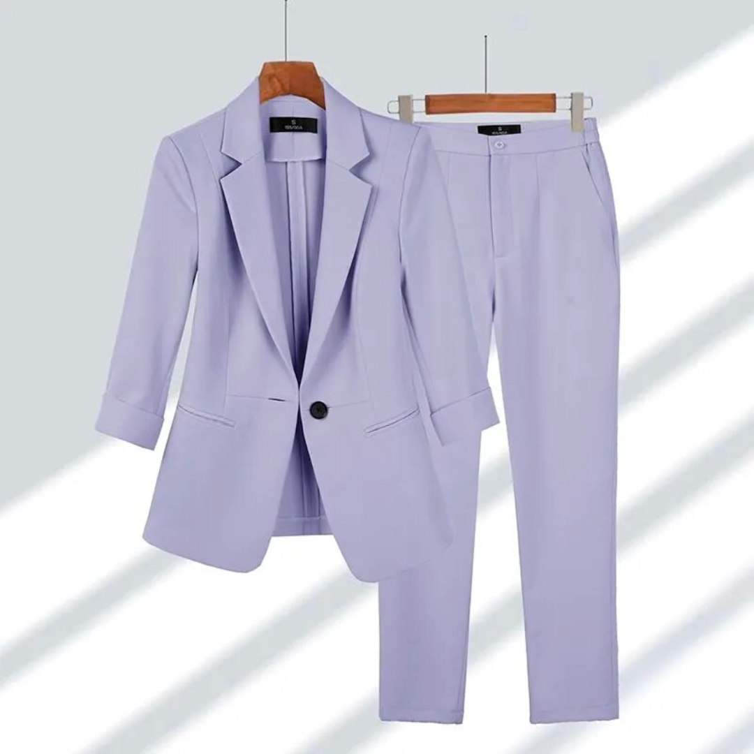 Dames Blazerpak 2-Delig – Stijlvolle Blazer Met Bijpassende Pantalon Voor Een Krachtige Look