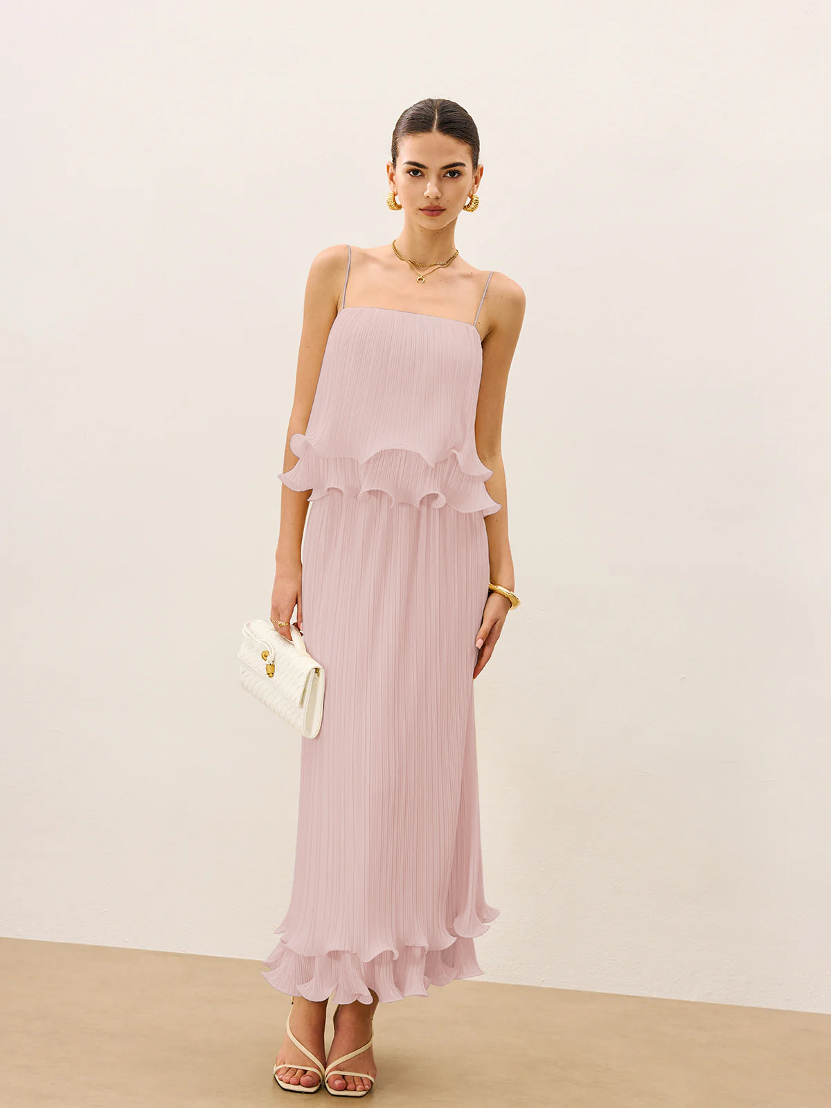 Elegante Gelaagde Plissé Rokken Set Voor Dames – Luchtige Stof, Speelse Rimpels & Perfect Voor Feestelijke Gelegenheden.