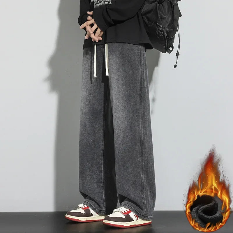 Loose Fit Drawstring Jeans Heren