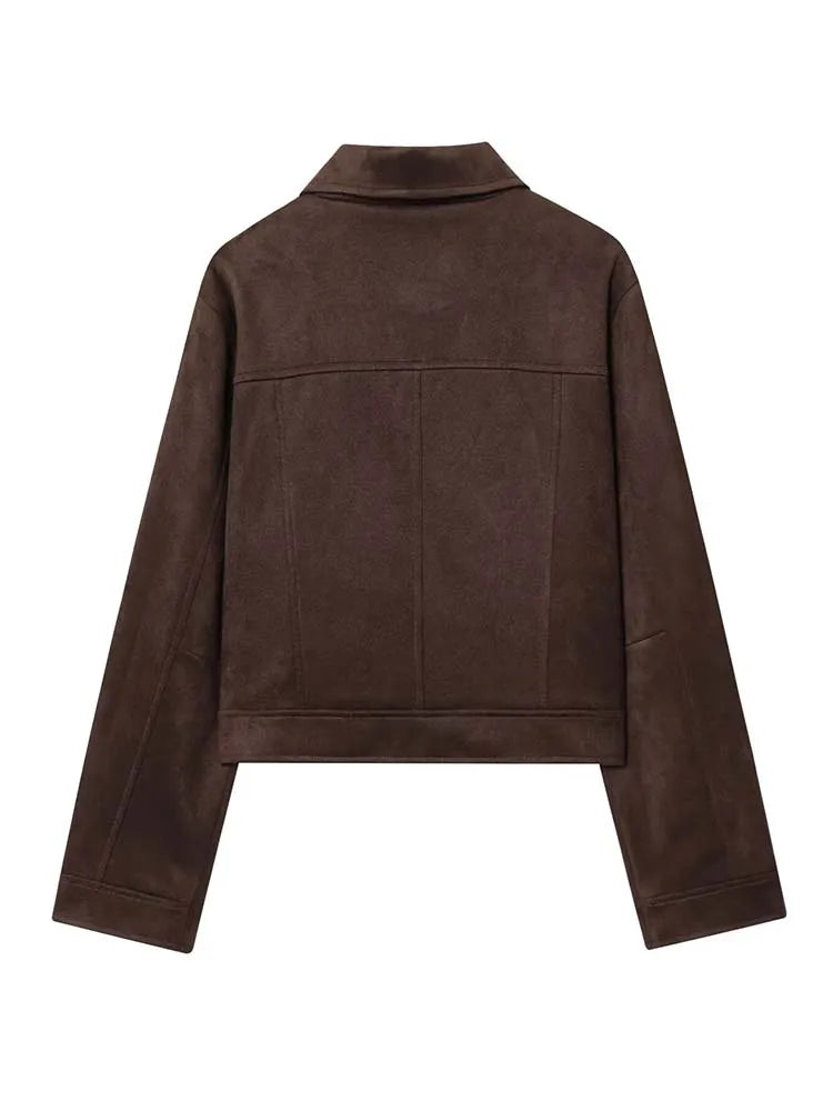 Dames Suède Look Bomberjack