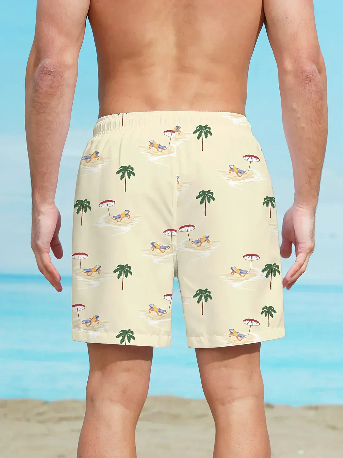 Zwemshort met tropische print voor heren – sneldrogend, verstelbaar & zomerproof