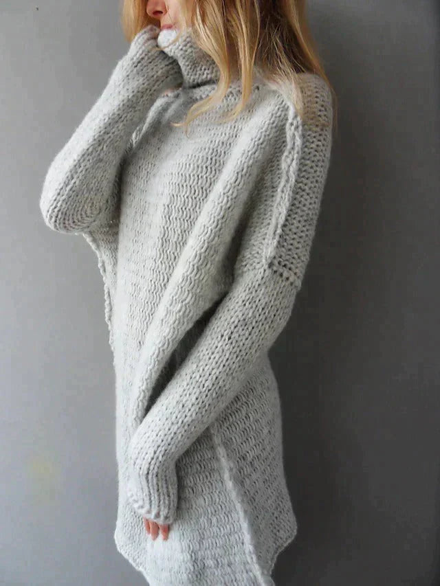 Oversized Knit Tuniek Met Col – Het Ultieme Knitwear-Statement Voor Koude Dagen