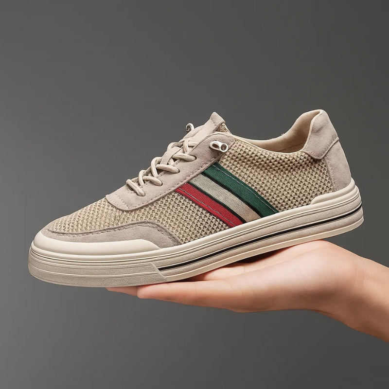 Sneakers Met Veters En Ademend Gebreid Design