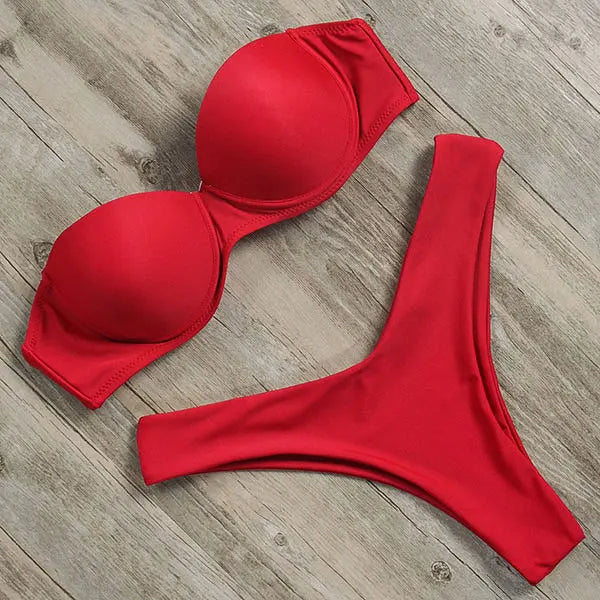 Bikini voor dames – strapless in verschillende prints en kleuren – zomer en strand