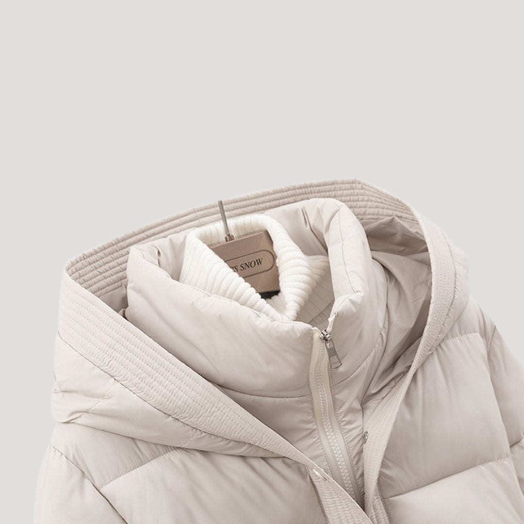 Gewatteerde Dames Winterjas Met Riem