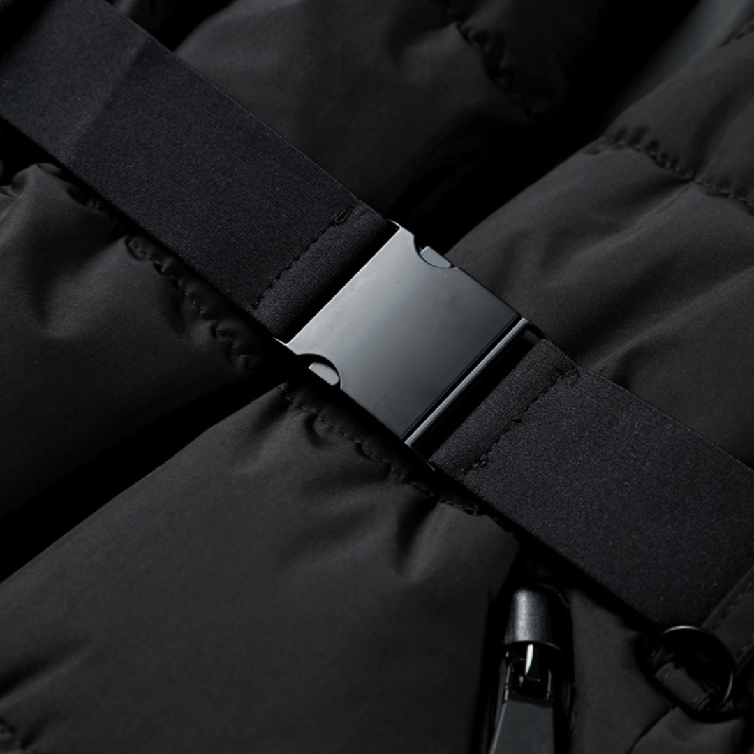 Zwarte Dames Belted Puffer Jas