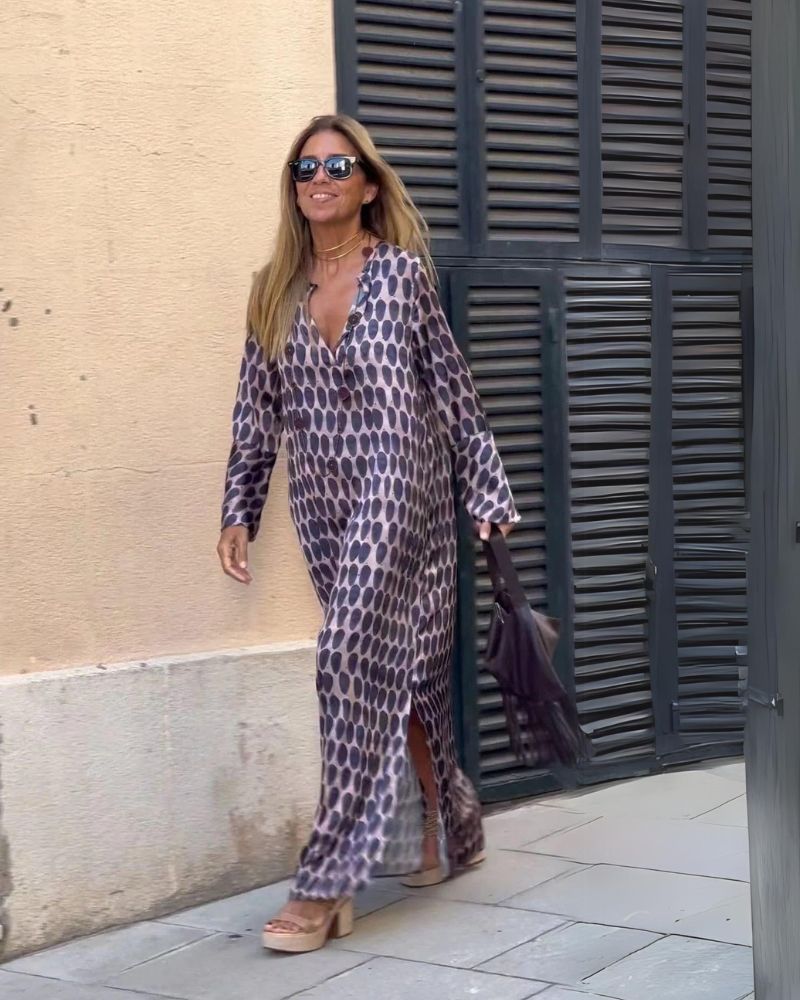 Luchtige Jumpsuit Met Retroprint – Stijlvolle One-Piece Voor Elke Dag