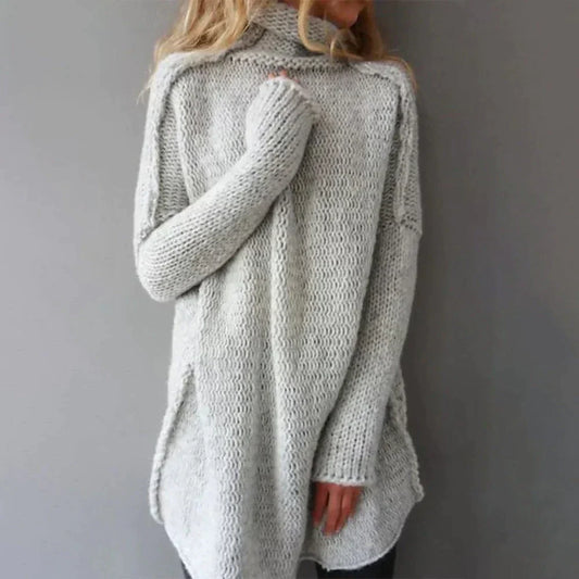 Oversized Knit Tuniek Met Col – Het Ultieme Knitwear-Statement Voor Koude Dagen