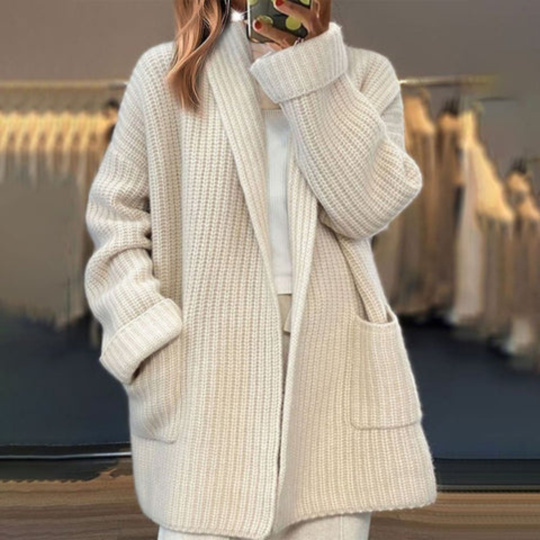 Zacht Oversized Vest Met Sjaalkraag En Diepe Steekzakken – Cosy Chic Must-Have