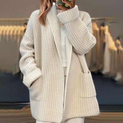 Zacht Oversized Vest Met Sjaalkraag En Diepe Steekzakken – Cosy Chic Must-Have
