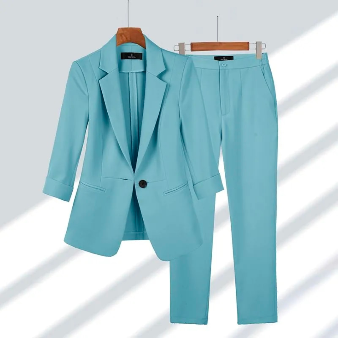 Dames Blazerpak 2-Delig – Stijlvolle Blazer Met Bijpassende Pantalon Voor Een Krachtige Look