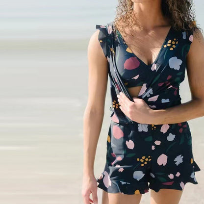 Wrap Badpak Met Bloemenprint – Flatterend En Vrouwelijk Stranditem