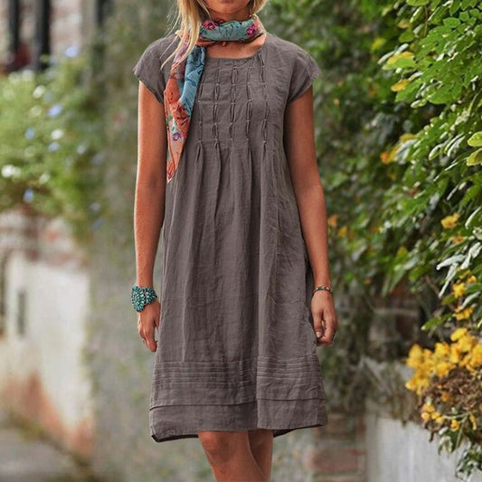 Casual Zomerjurk Met Plooidetails – Luchtig En Charmant Voor Elke Dag