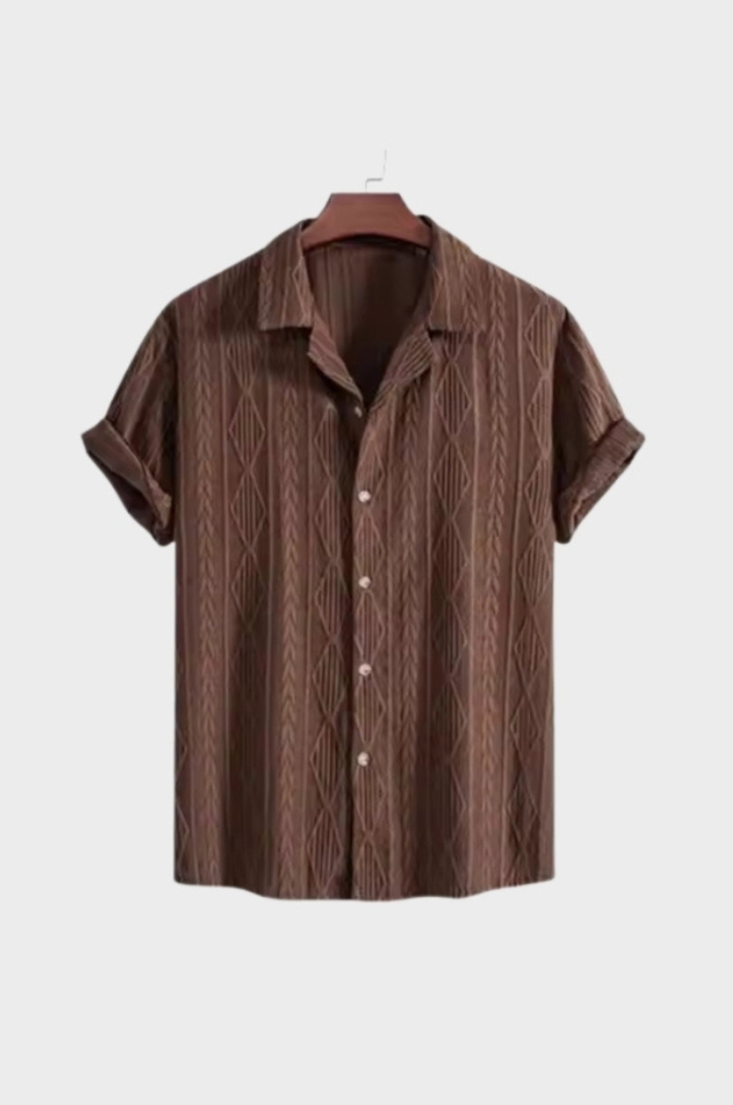 Korte mouwen overhemd voor heren – luchtig breisel, subtiele structuur & zomercomfort