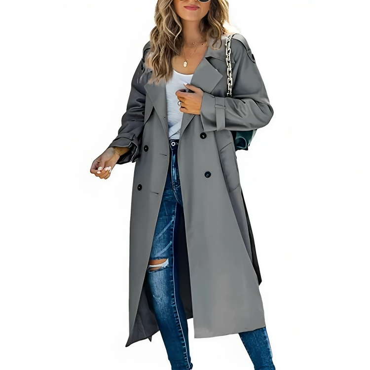 Lange Dames Trenchcoat Voor Lente & Herfst – Stijlvolle Tussenjas