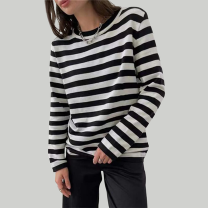 Gestreepte Longsleeve Top Voor Dames – Tijdloos, Veelzijdig En Altijd Stijlvol Voor Lente & Herfst