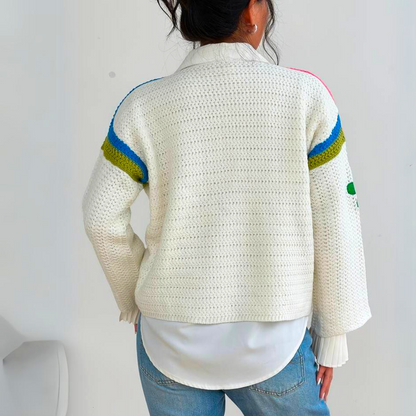 Gehaakt Vest Met Bloemenapplicaties – Bohemian Retro Vibe