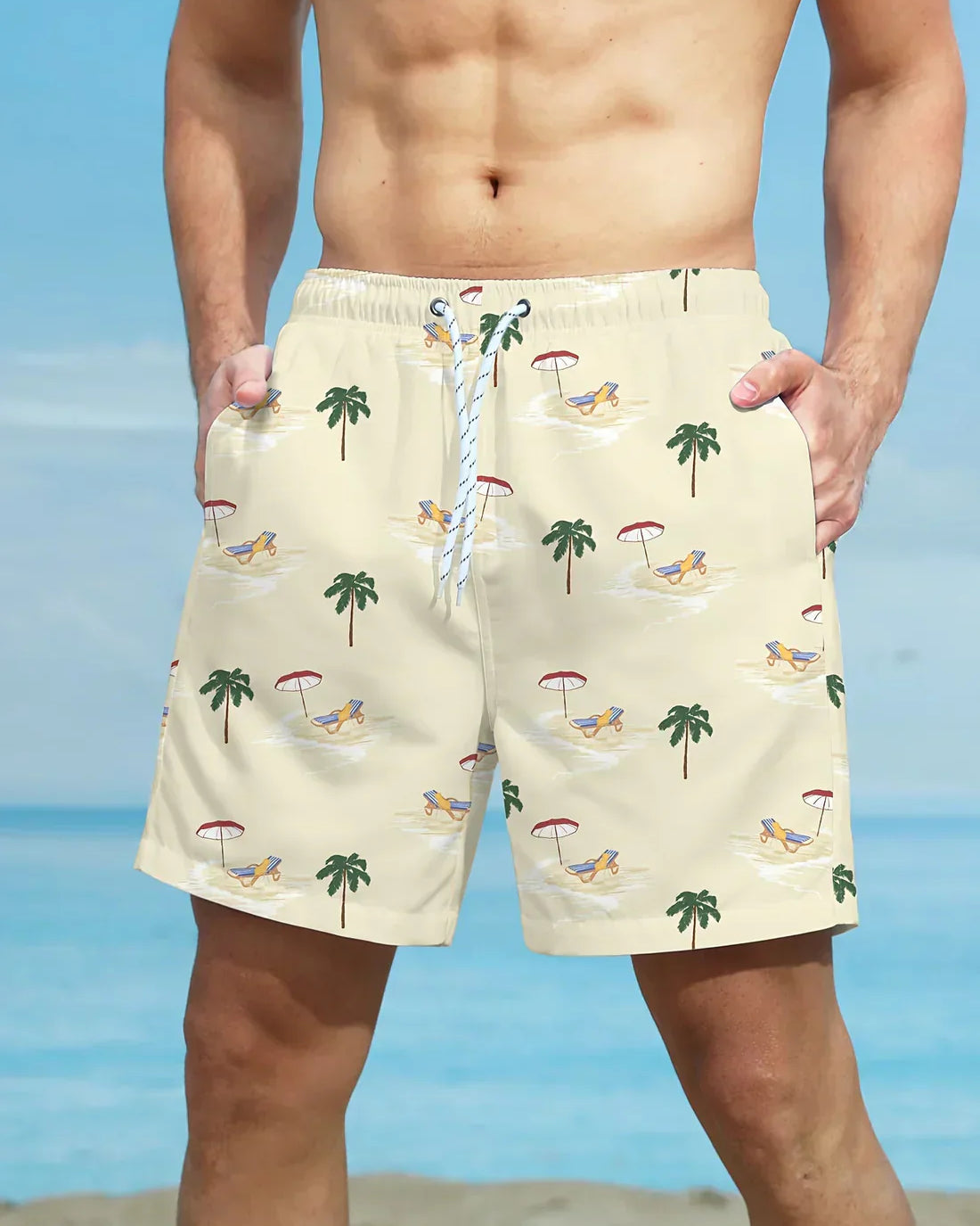 Zwemshort met tropische print voor heren – sneldrogend, verstelbaar & zomerproof