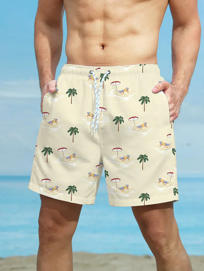 Zwemshort met tropische print voor heren – sneldrogend, verstelbaar & zomerproof