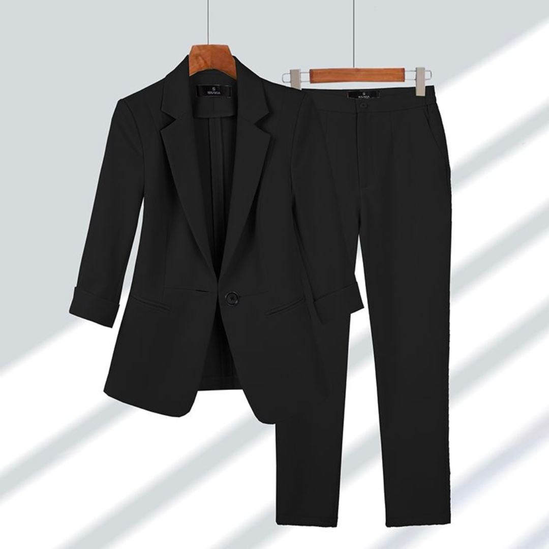 Dames Blazerpak 2-Delig – Stijlvolle Blazer Met Bijpassende Pantalon Voor Een Krachtige Look