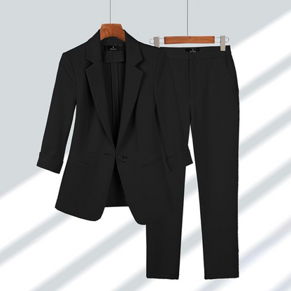 Dames Blazerpak 2-Delig – Stijlvolle Blazer Met Bijpassende Pantalon Voor Een Krachtige Look