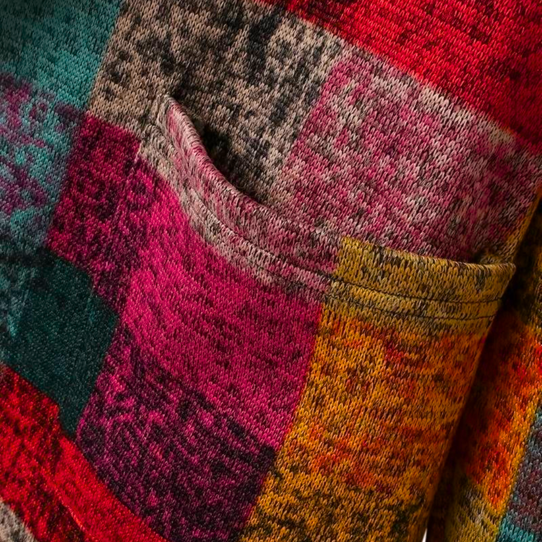 Geblokte Fleecejas Met Capuchon – Warme Statement Coat Voor Elk Seizoen