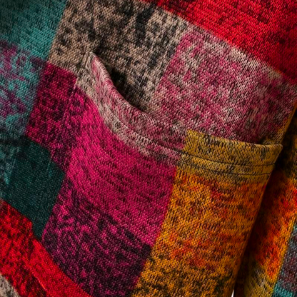 Geblokte Fleecejas Met Capuchon – Warme Statement Coat Voor Elk Seizoen