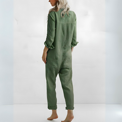 Luchtige Linnen Jumpsuit Met Knoopsluiting – Moeiteloze Everyday Chic