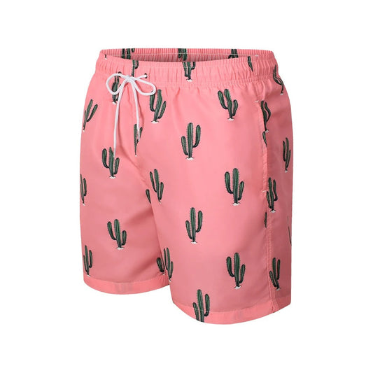 Heren zwemshort met cactusprint – ademend, verstelbaar & perfect voor zomerdagen