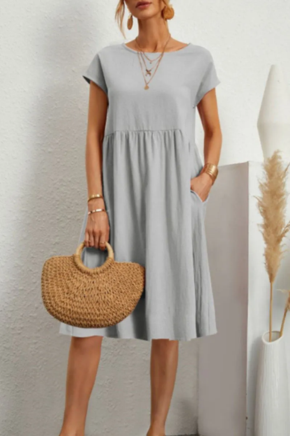 Noor | Effen Katoenen Zomerjurk Voor Dames – Voorjaar & Zomer