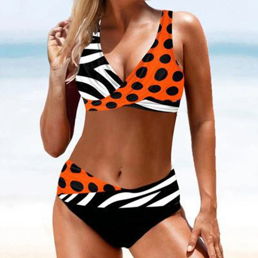 High-waist bikini met zijsnoeren voor dames – stevige top, flatterende fit & zomerproof