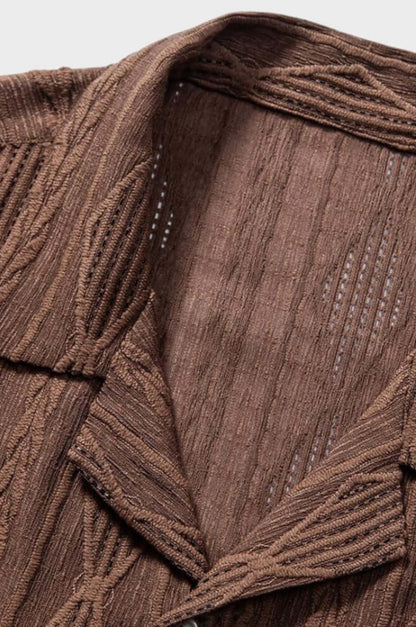 Korte mouwen overhemd voor heren – luchtig breisel, subtiele structuur & zomercomfort