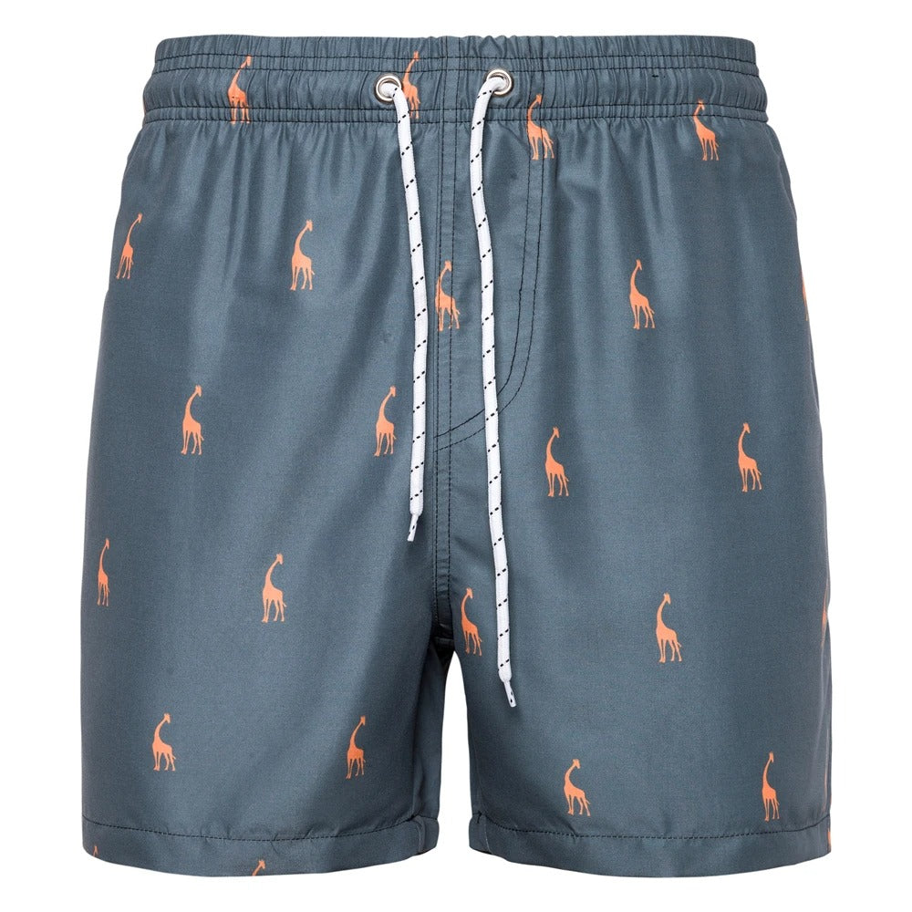 Heren zwemshort met girafprint – lichtgewicht, verstelbaar & ideaal voor de zomer