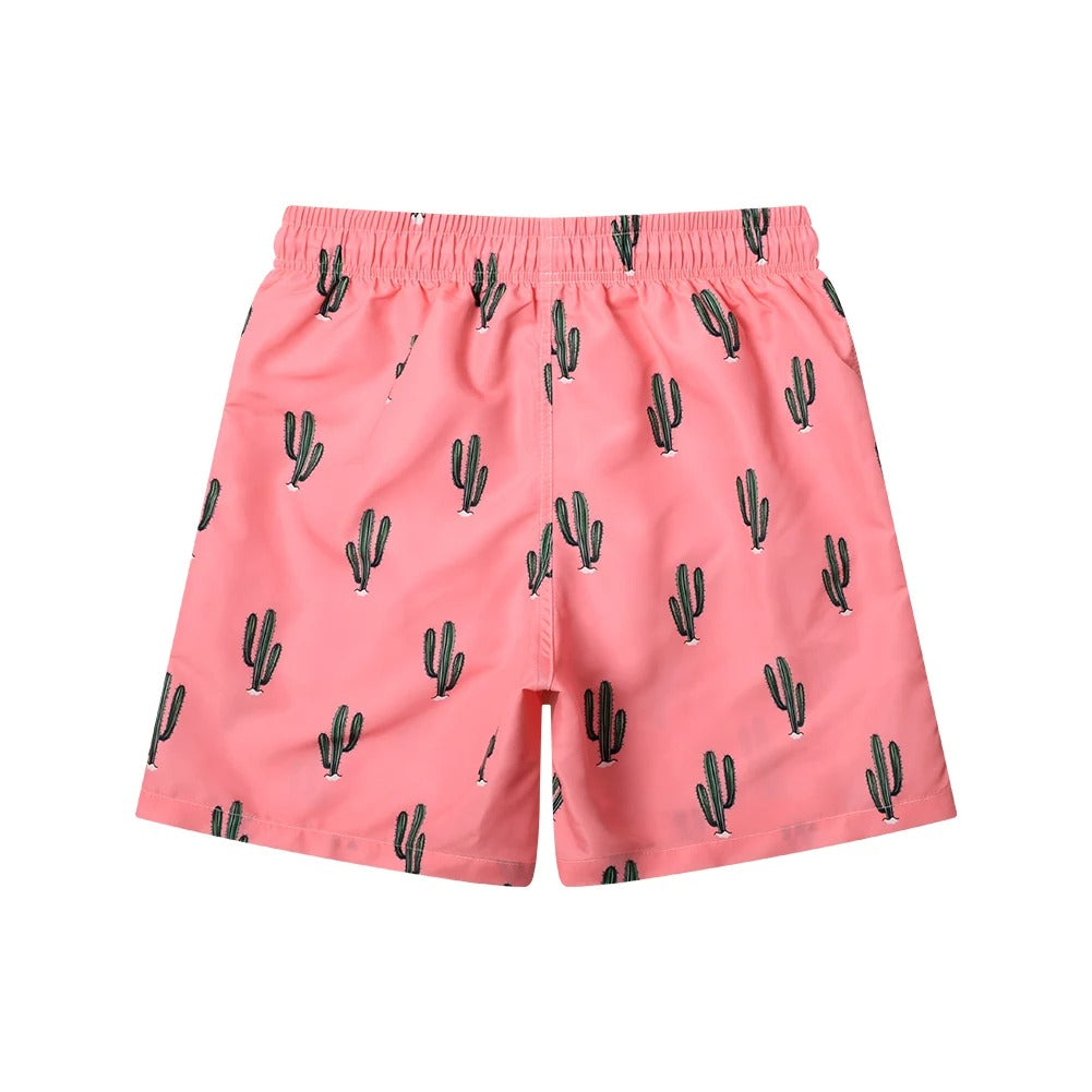 Heren zwemshort met cactusprint – ademend, verstelbaar & perfect voor zomerdagen