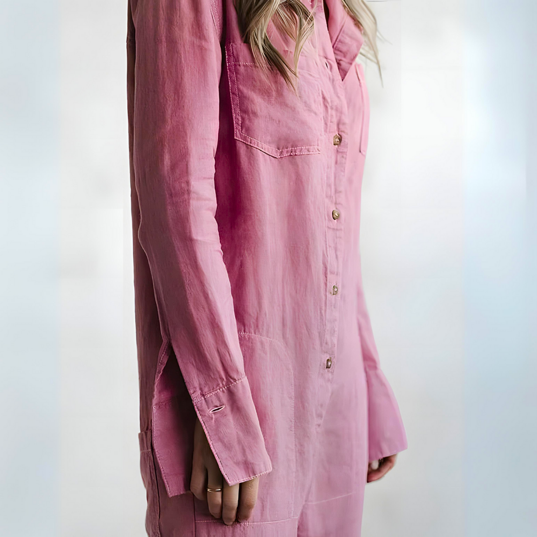 Luchtige Linnen Jumpsuit Met Knoopsluiting – Moeiteloze Everyday Chic