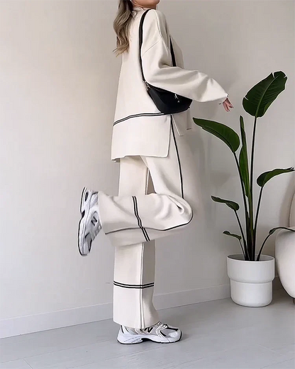 Dames Co-Ord Set Met Contrastdetails – Perfect Voor Voorjaar, Zomer En Herfst