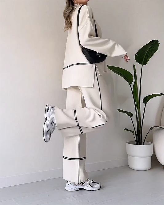 Dames Co-Ord Set Met Contrastdetails – Perfect Voor Voorjaar, Zomer En Herfst