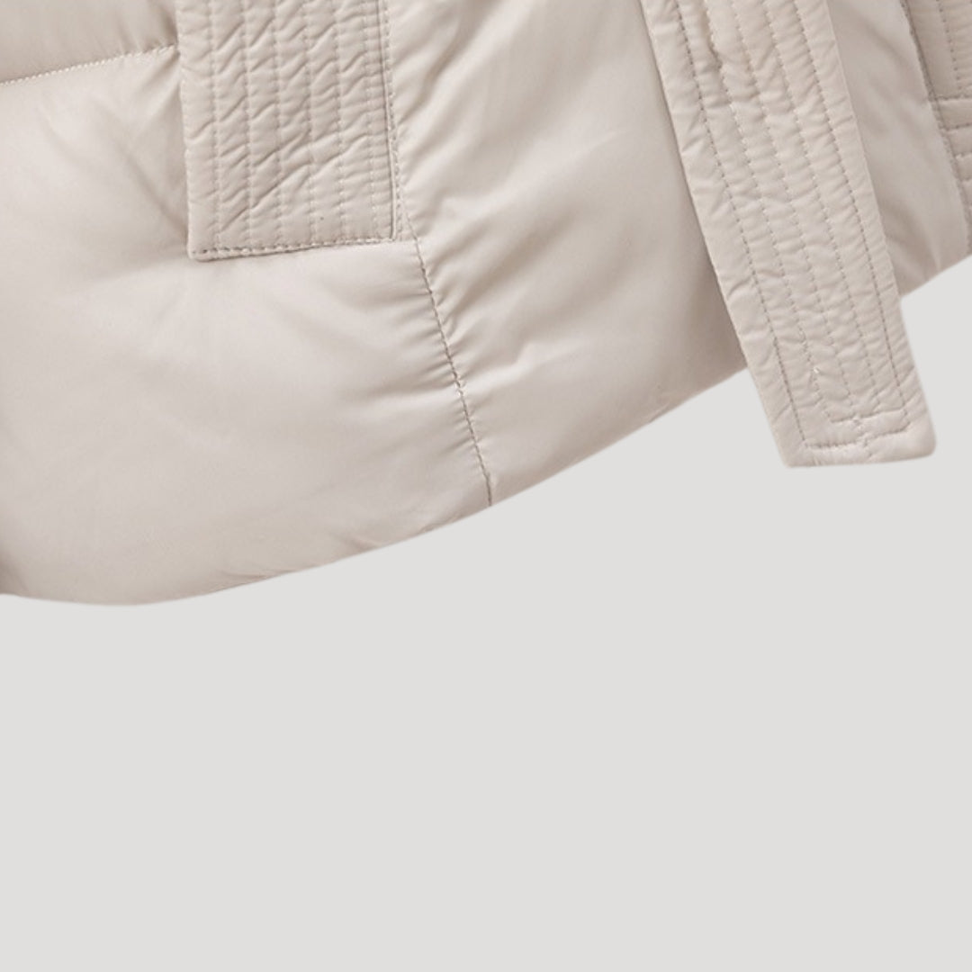 Gewatteerde Dames Winterjas Met Riem