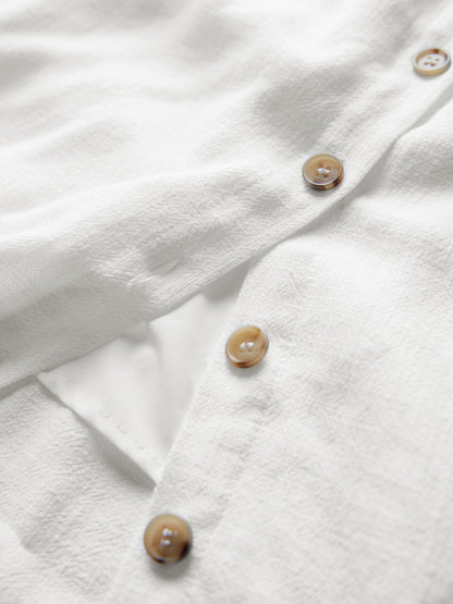 Zomerse Lichte Linnen Mini Jurk Voor Vrouwen – Effen Ontwerp, Ademend Materiaal & Perfect Voor Casual Uitjes Of Zomerse Feestjes.