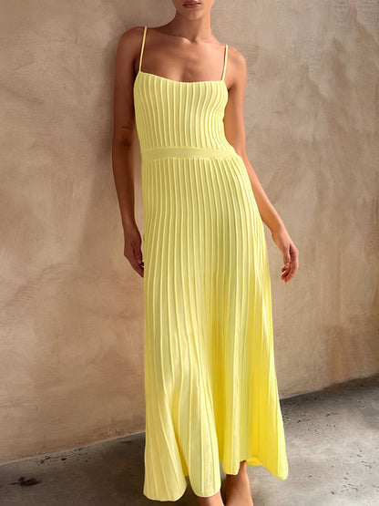 Elegante Rib Midi Zomerjurk Voor Modebewuste Vrouwen – Ademend Materiaal, Flatterende Pasvorm & Perfect Voor Zomerse Gelegenheden.