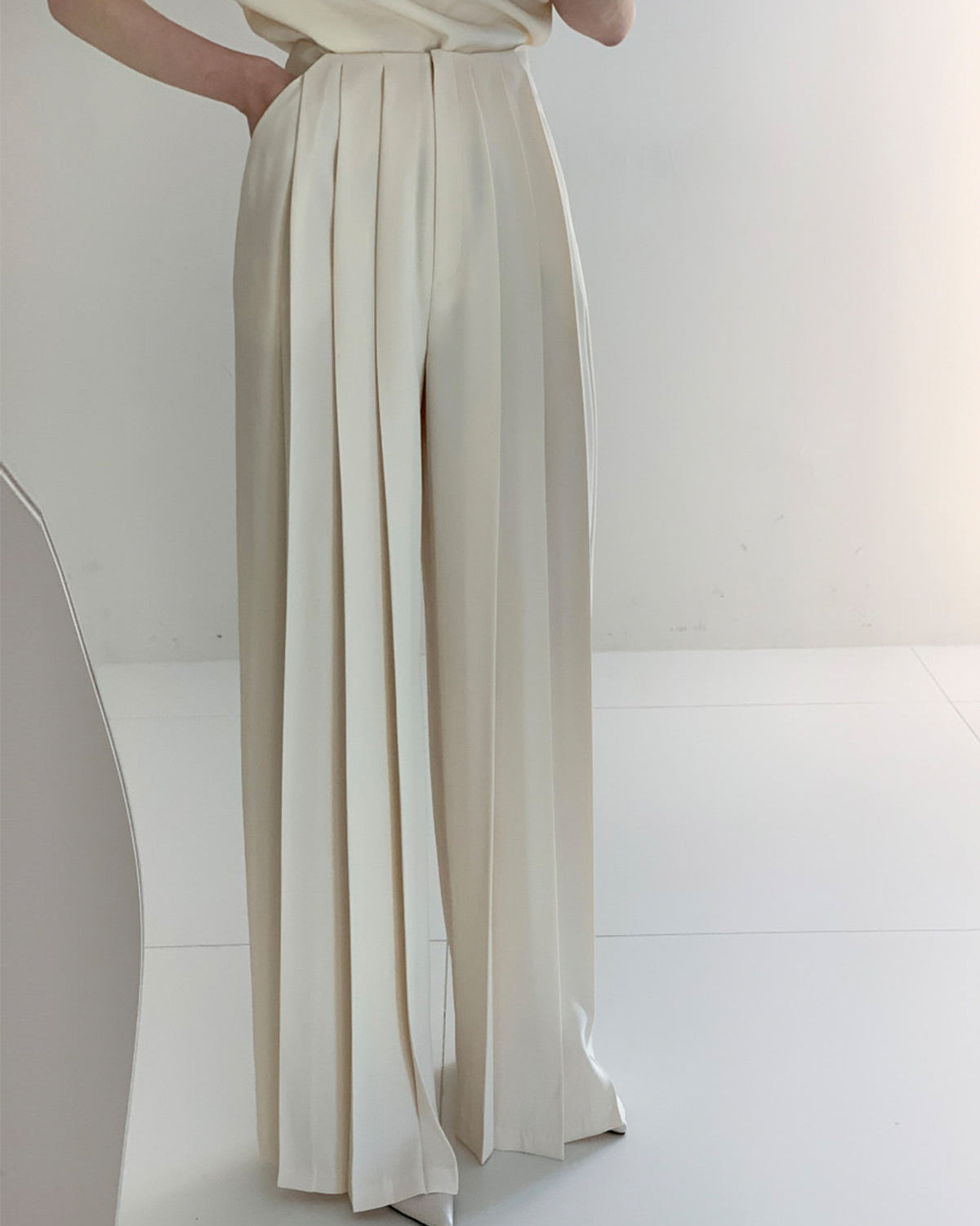 Plissé Hoge Taille Wijde Pantalon Voor Modieuze Vrouwen – Elegant Design, Comfortabele Pasvorm & Ideaal Voor Zowel Dagelijks Gebruik Als Speciale Gelegenheden.