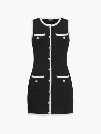 Zomerse Mouwloze Sweaterjurk Voor Modebewuste Vrouwen – Multi Pocket, Casual Stijl & Perfect Voor Elke Uitgaansgelegenheid.