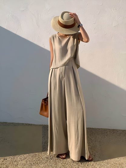 Linnen Mix Casual Broek Set Voor De Modebewuste Vrouw – Ademend, Lichtgewicht & Ideaal Voor Zomerse Dagen En Casual Uitstapjes.