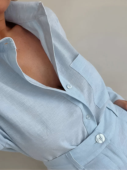 Lange Mouwen Losse Korte Set Voor Modebewuste Dames – Elegante Stof, Trendy Kleuren & Ultiem Comfort Voor Elke Gelegenheid.