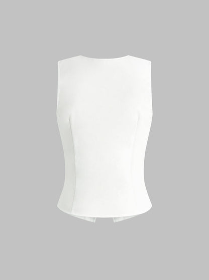 Linnenmix Knopen Top Voor Modebewuste Vrouwen – Luchtige Stoffen, Stijlvolle Accentknopen & Perfect Voor Zomerse Uitjes met Elegante Flair.