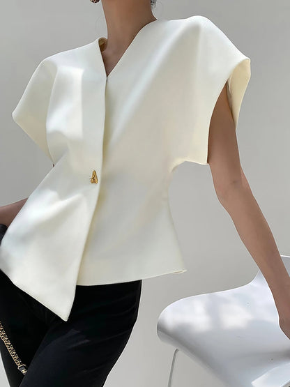 Stijlvolle V-Hals Blouse Voor Modebewuste Vrouwen – Elegante Knopen, Uitstekende Pasvorm & Perfect Voor Zowel Dagelijks Gebruik Als Speciale Gelegenheden.