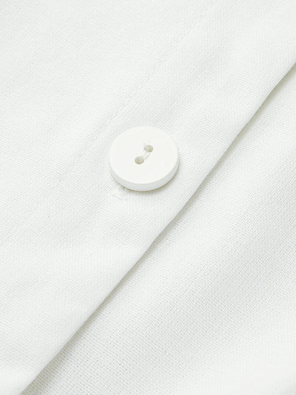 Linnenmix Knopen Top Voor Modebewuste Vrouwen – Luchtige Stoffen, Stijlvolle Accentknopen & Perfect Voor Zomerse Uitjes met Elegante Flair.