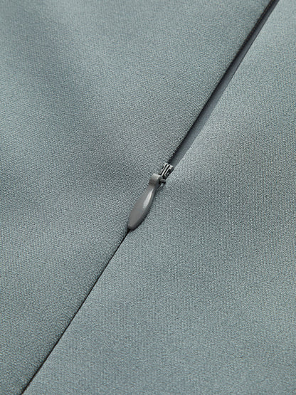 Mini Jurk Voor Dames – Hoge Halslijn, Cap Mouwen & Getailleerde Pasvorm