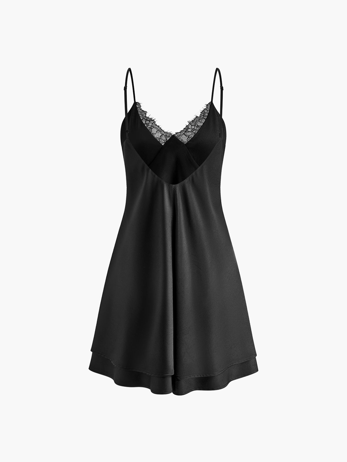 Satijnen Jurk Voor Dames – Korte Snit, Kantdetails & Zomers Avondgevoel