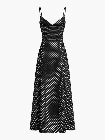 Polka Dot Sweetheart Cami Dress Voor Vrouwen – Ademend Katoen, Flatterende Pasvorm & Perfect Voor Zomerse Uitjes Met Een Vrouwelijke Touch.